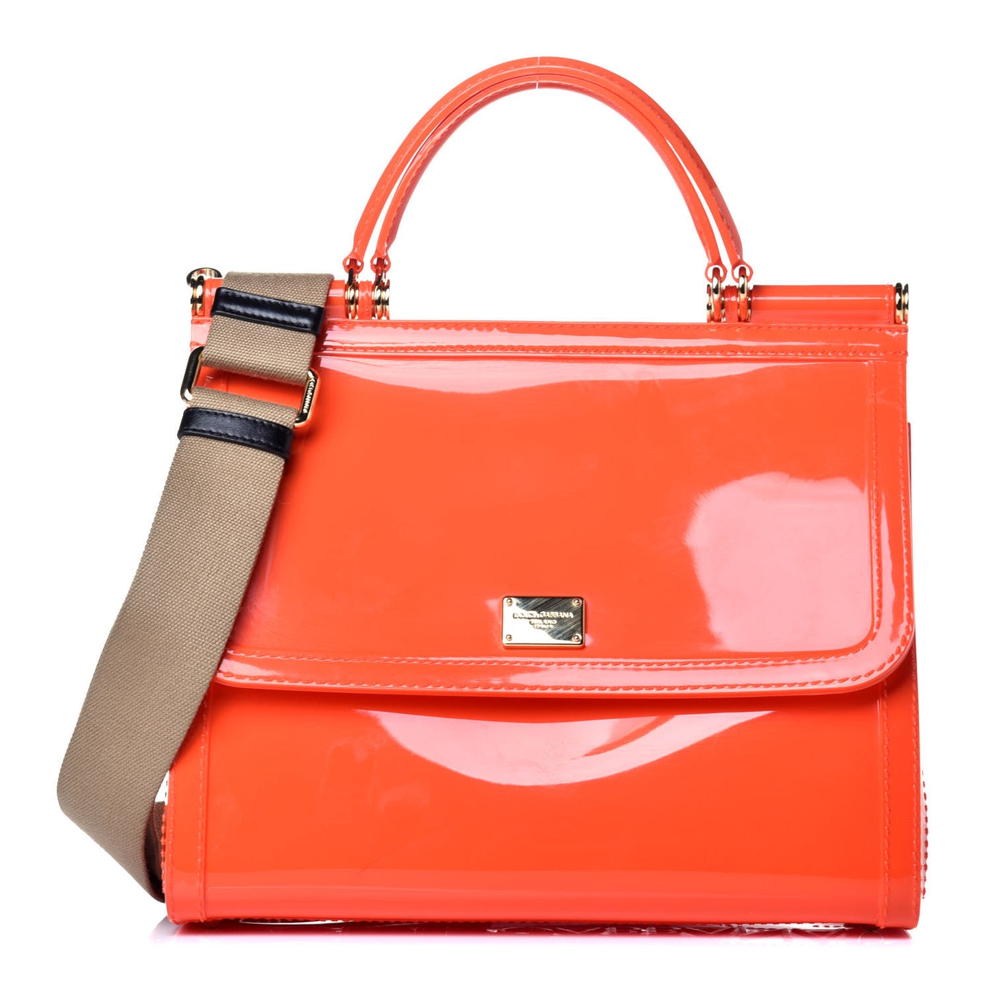 Rubber Semi Transparent Miss Sicily Satchel Orange