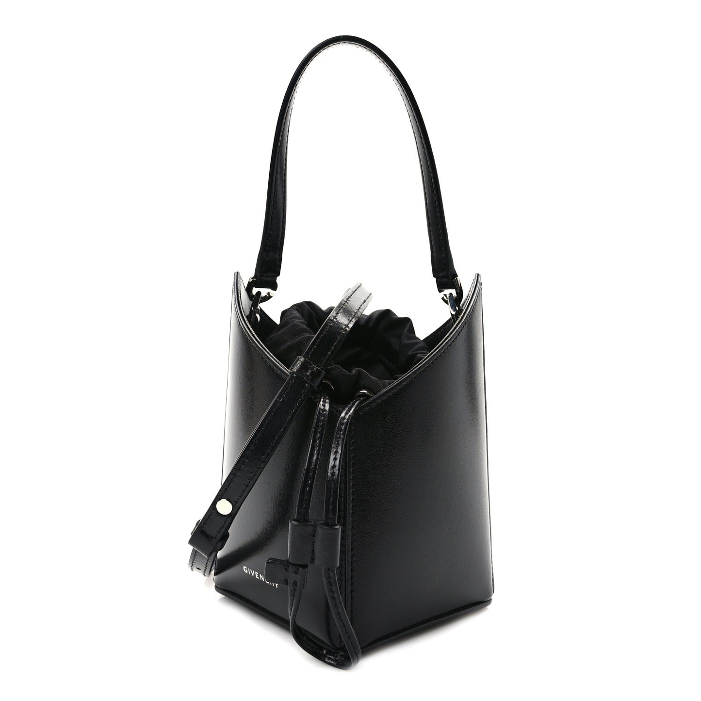 Box Calfskin Mini Cut Out Crossbody Bag Black