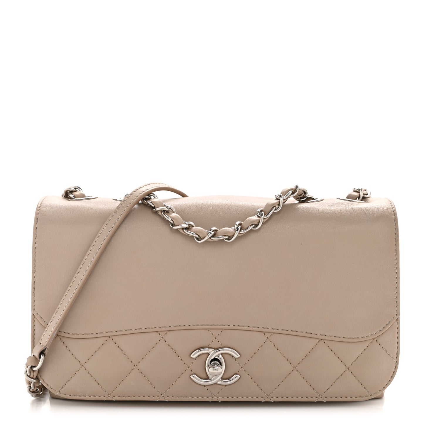 Calfskin Small Tramezzo Flap Beige