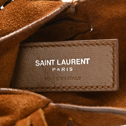Saint Laurent Suede Fringe Toy Monogram Anita Crossbody Bag Light Ocre 5 of 9