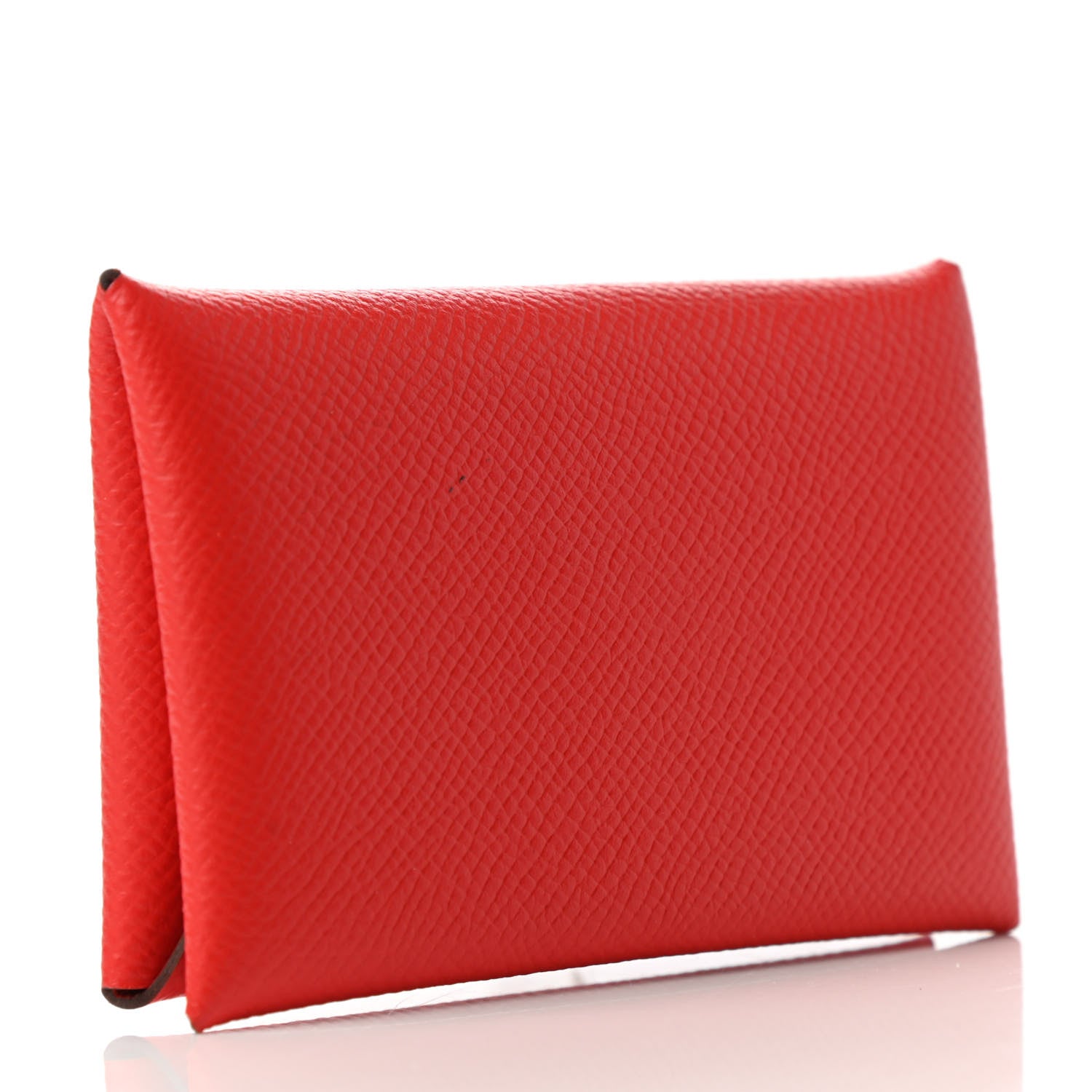 Hermes Epsom Calvi Card Case Rouge Casaque 3 of 7