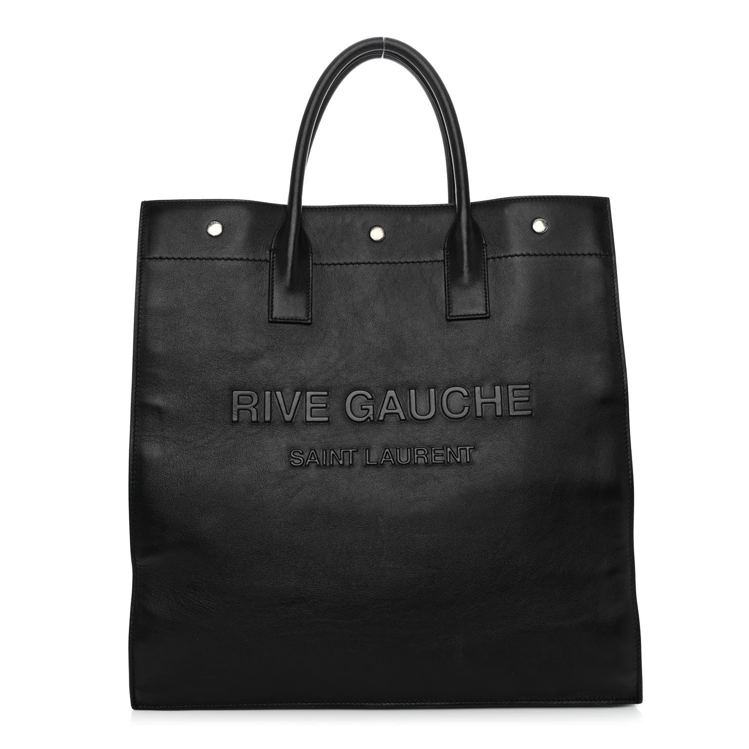 Saint Laurent Calfskin Rive Gauche North South Tote Black 1 of 9