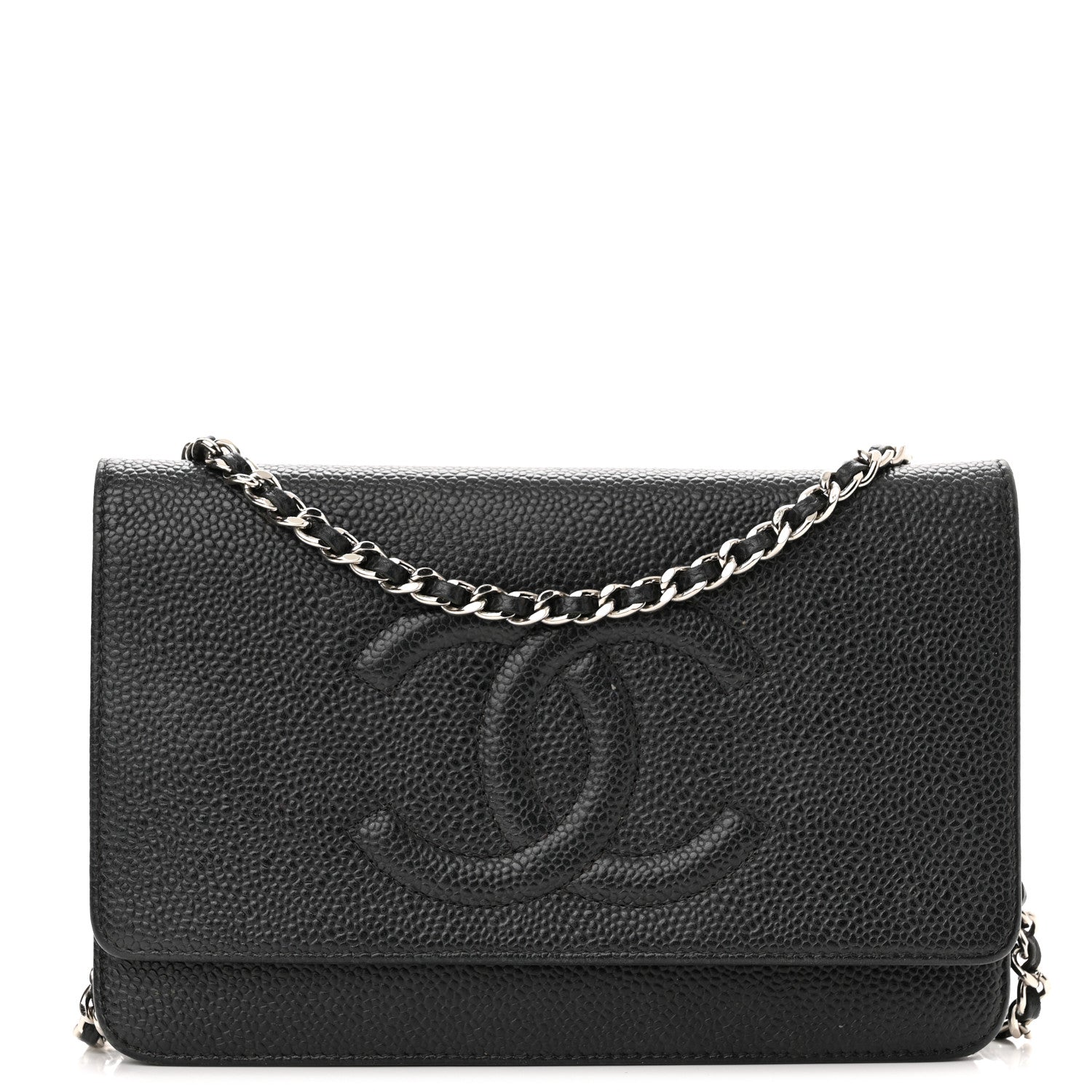 Chanel Caviar Timeless CC Wallet On Chain WOC Black 1 of 14