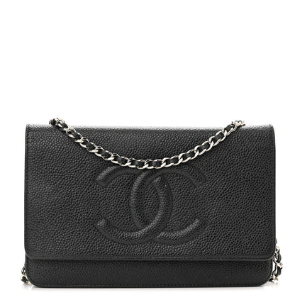 Chanel Caviar Timeless CC Wallet On Chain WOC Black 1 of 14