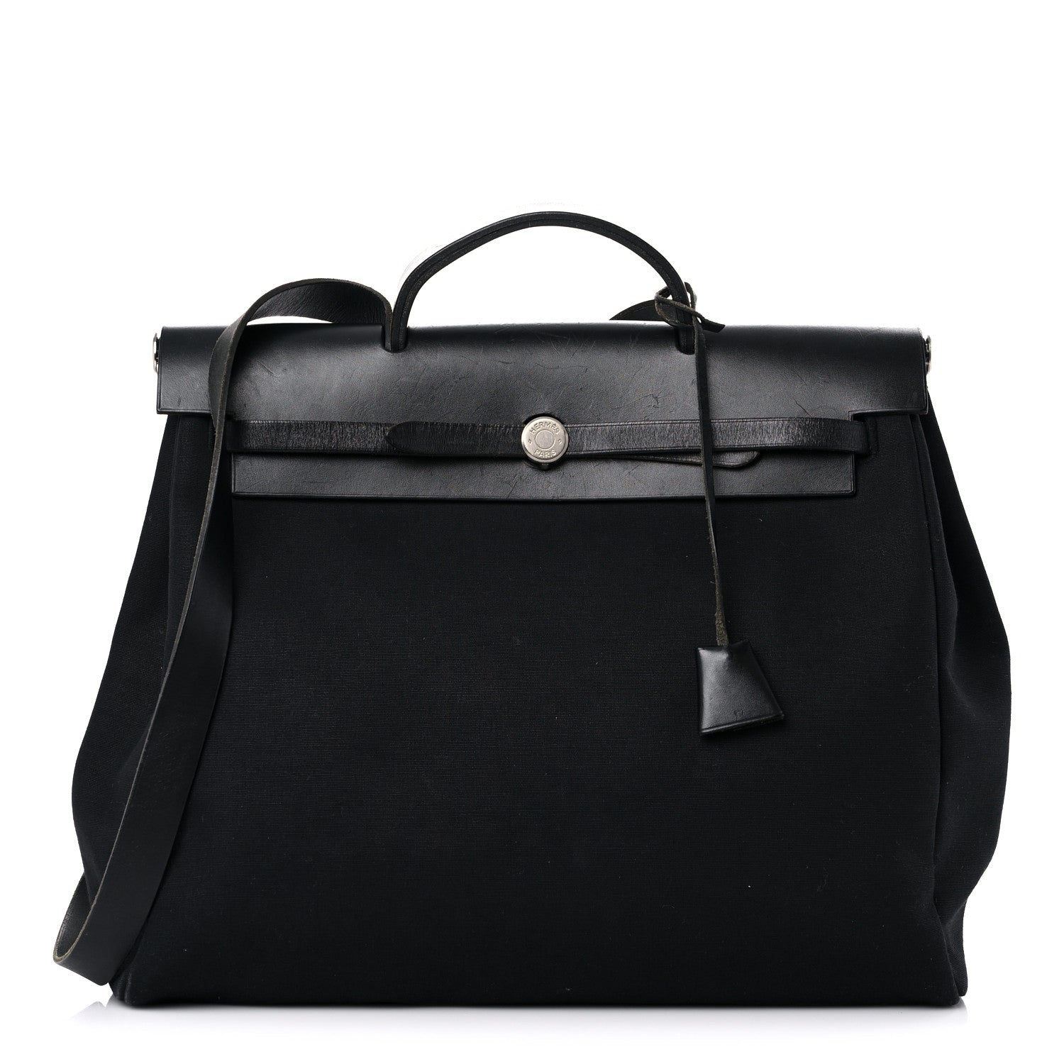 Hermes Toile Vache Calfskin Herbag 39 MM Black 1 of 28