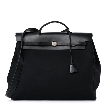 Hermes Toile Vache Calfskin Herbag 39 MM Black 1 of 28