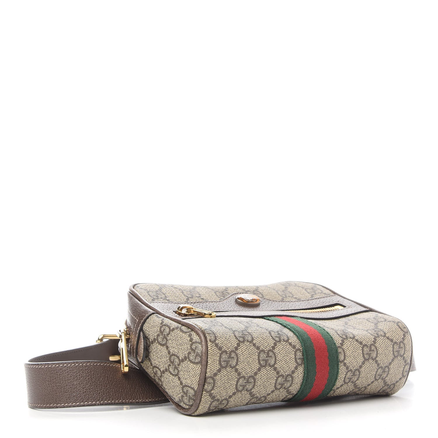 Gucci GG Supreme Monogram Web Small Ophidia Belt Bag 85 34 Dark Brown 4 of 11
