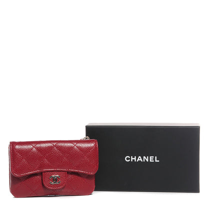 Chanel Caviar Quilted Coin Purse Dark Red 10 of 10