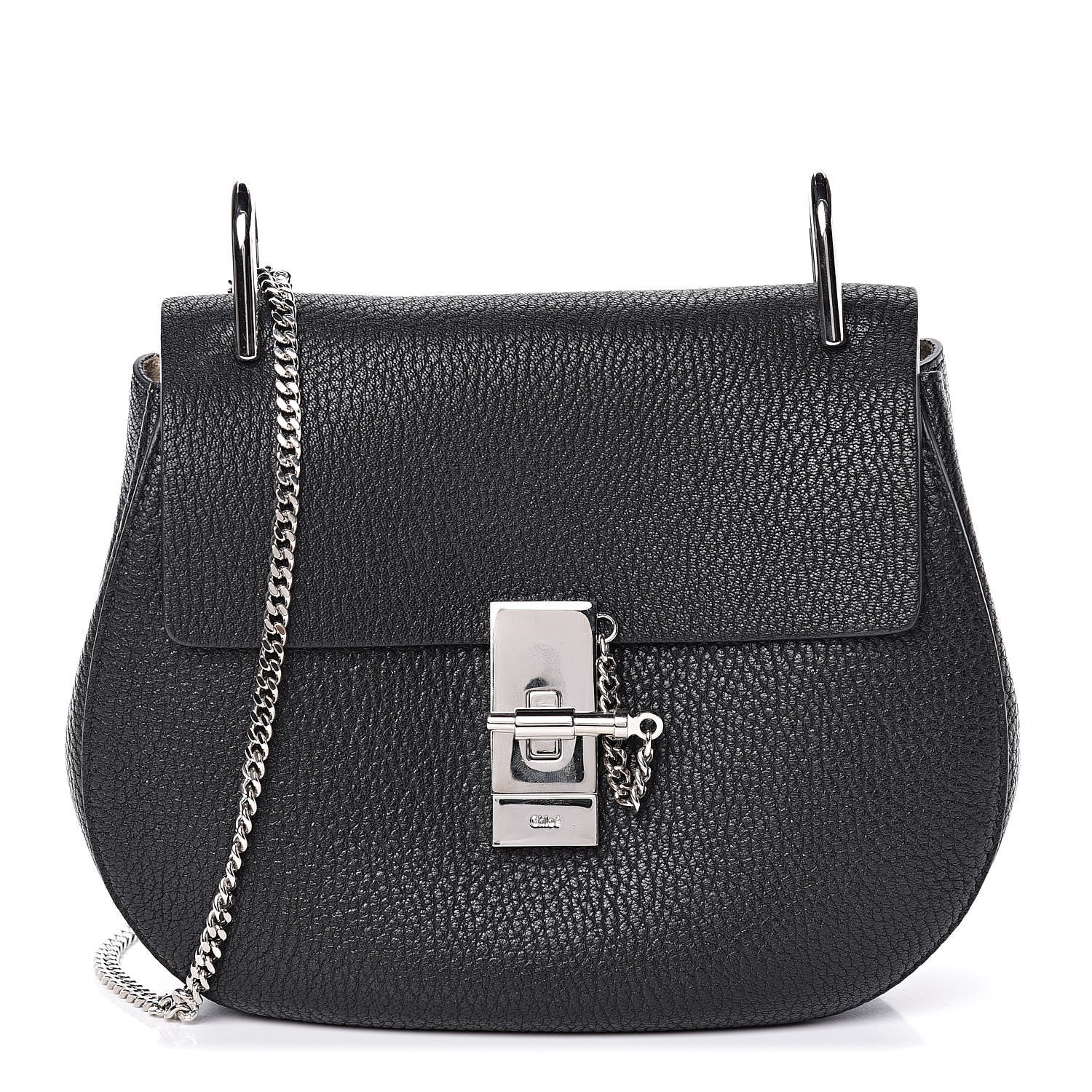 Chloe Grained Lambskin Drew Shoulder Bag Black 1 of 8