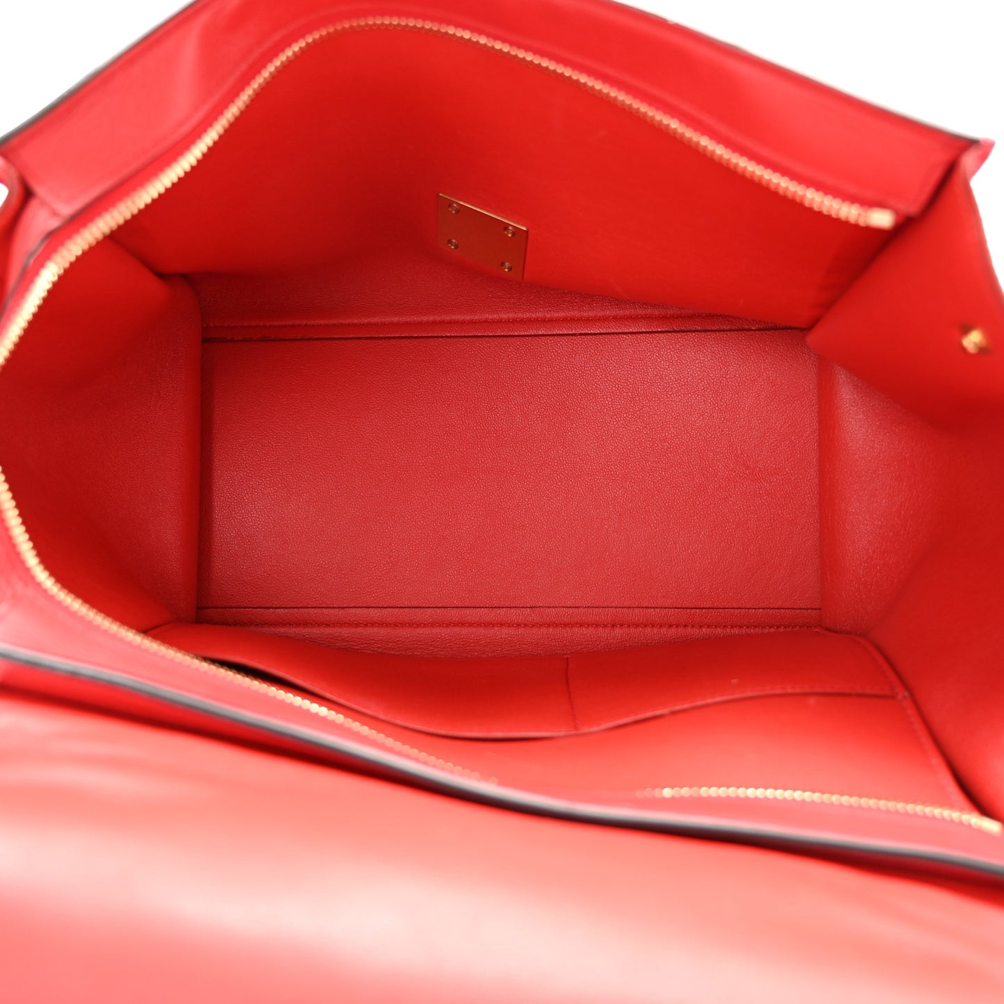 Drummed Calfskin Suede Medium Trapeze Coquelicot