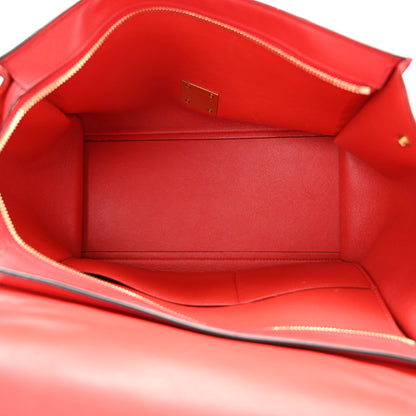 Celine Drummed Calfskin Suede Medium Trapeze Coquelicot 5 of 9