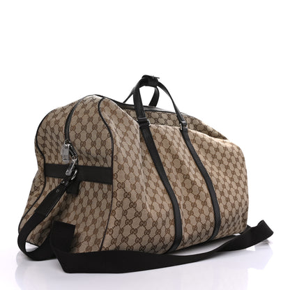 Gucci Monogram Dollar Calfskin Large Boston Duffle Bag Beige Ebony Testa di Moro Marrone Scuro 3 of 11