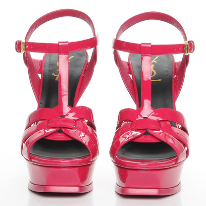 Saint Laurent Patent Tribute 105 Platform Sandals 39 Fuchsia 2 of 9