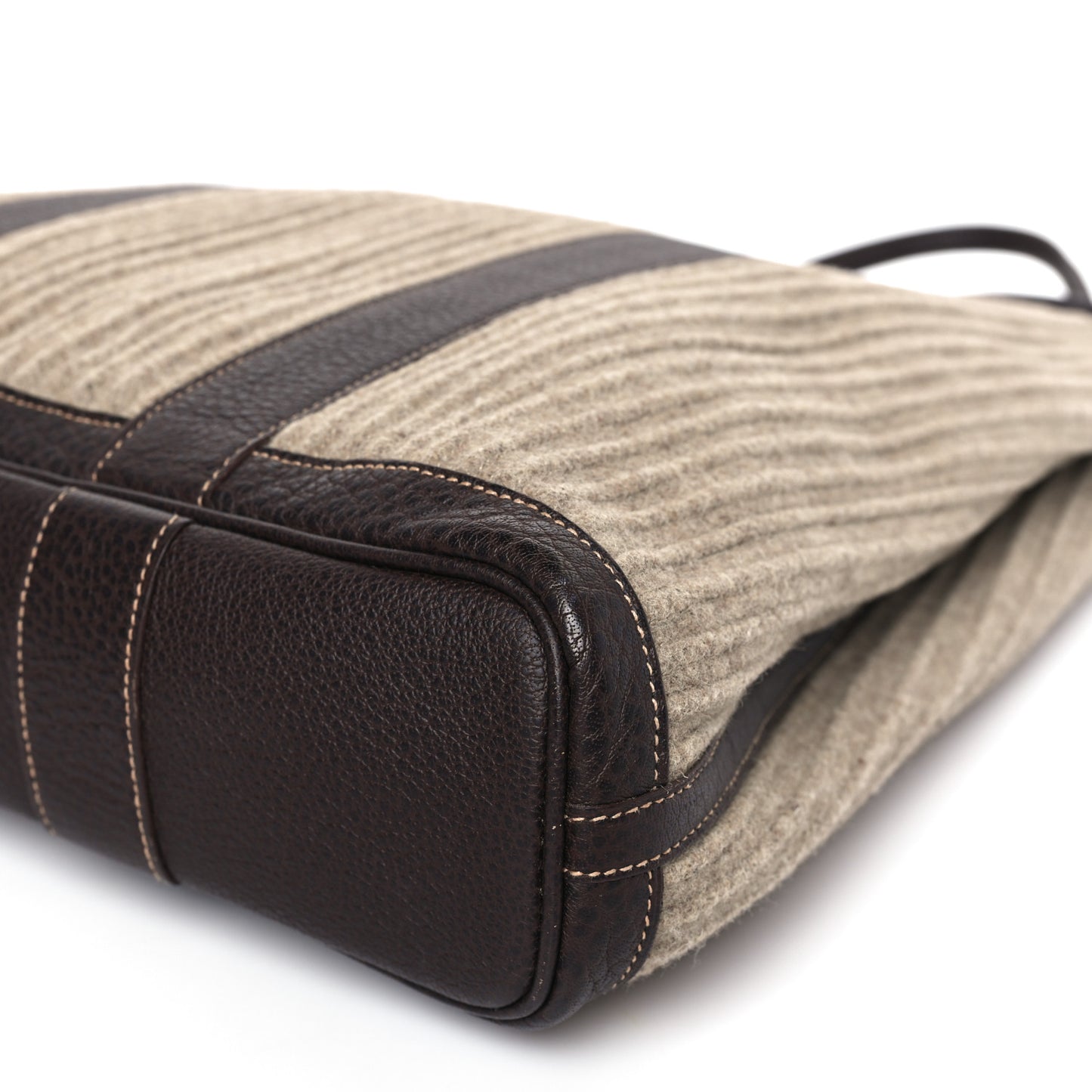 Wool Ribbed Negonda Vertical Garden Party Marron Fonce