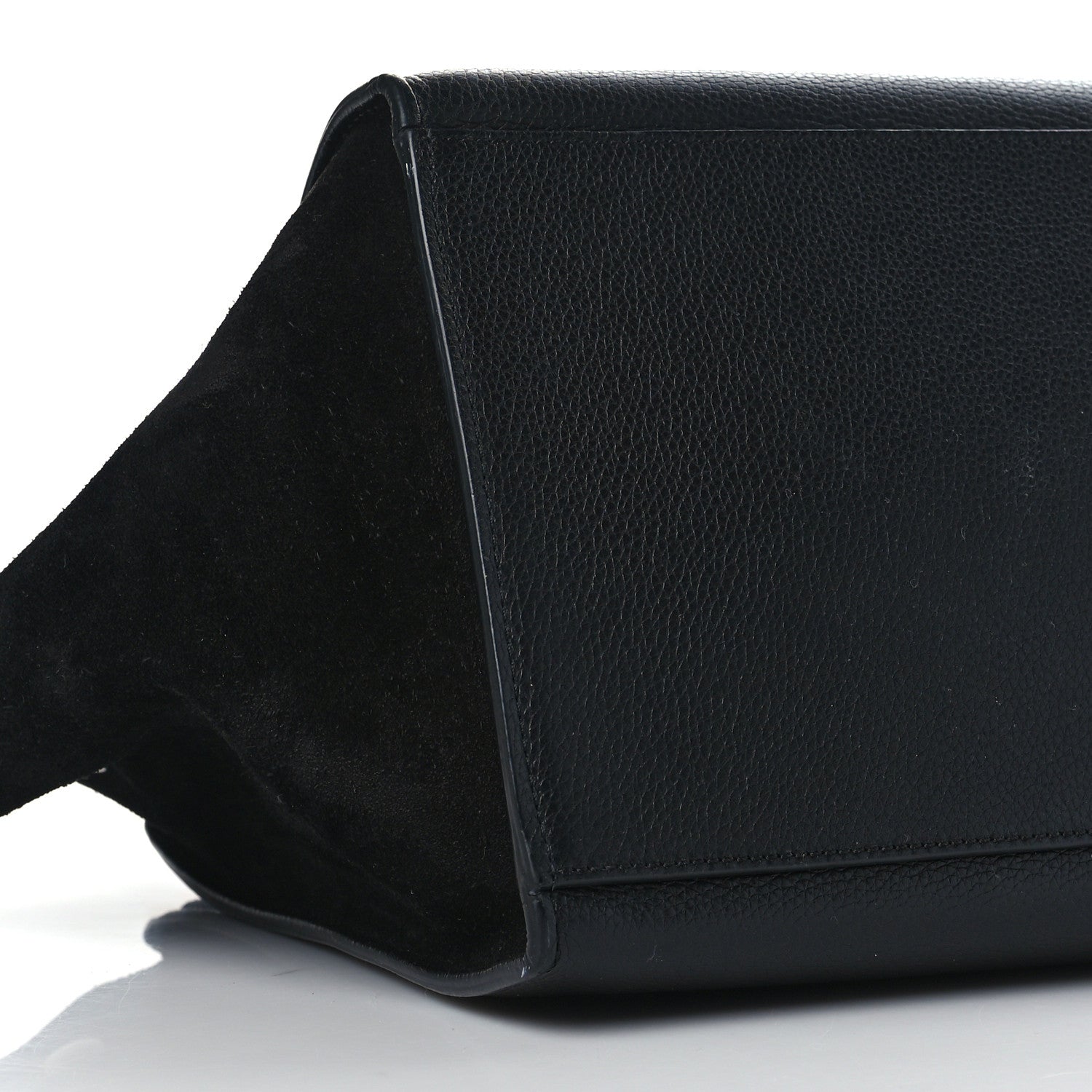 Celine Drummed Calfskin Suede Small Trapeze Black 7 of 8