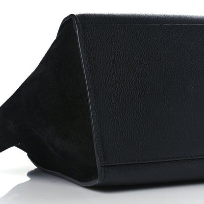 Celine Drummed Calfskin Suede Small Trapeze Black 7 of 8
