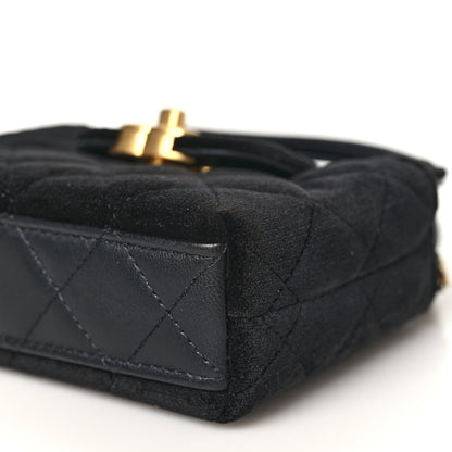 Chanel Velvet Quilted Mini Nano Kelly Shopper Black 10 of 11