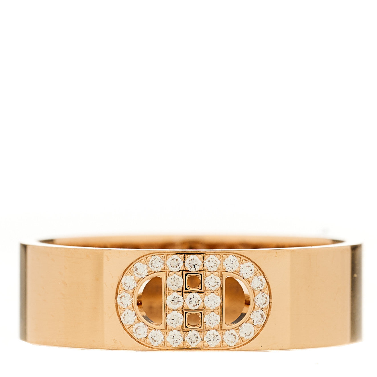 Hermes 18K Rose Gold Diamond PM H D'Ancre Ring 51 5.75 1 of 5