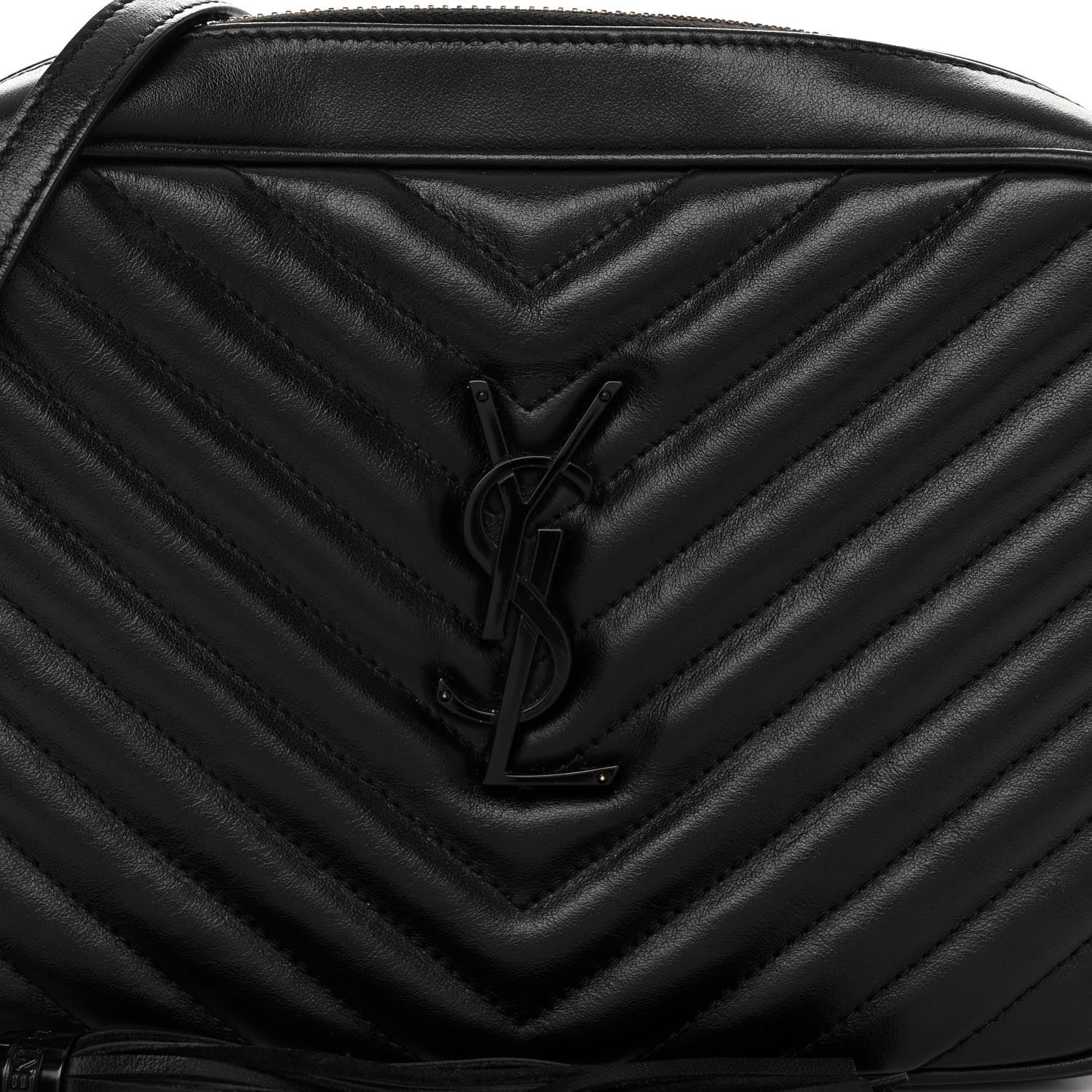 Saint Laurent Calfskin Matelasse Monogram Monochrome Lou Camera Bag Black 7 of 11