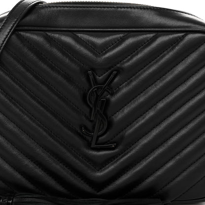 Saint Laurent Calfskin Matelasse Monogram Monochrome Lou Camera Bag Black 7 of 11