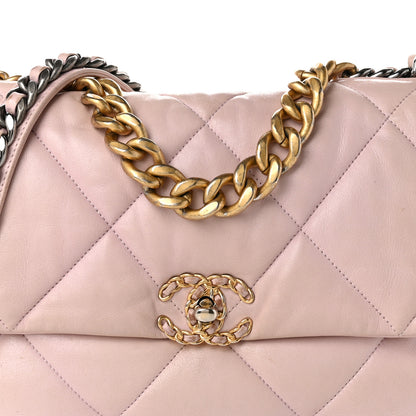 Chanel Lambskin Quilted Large Chanel 19 Flap Light Pink 7 of 15