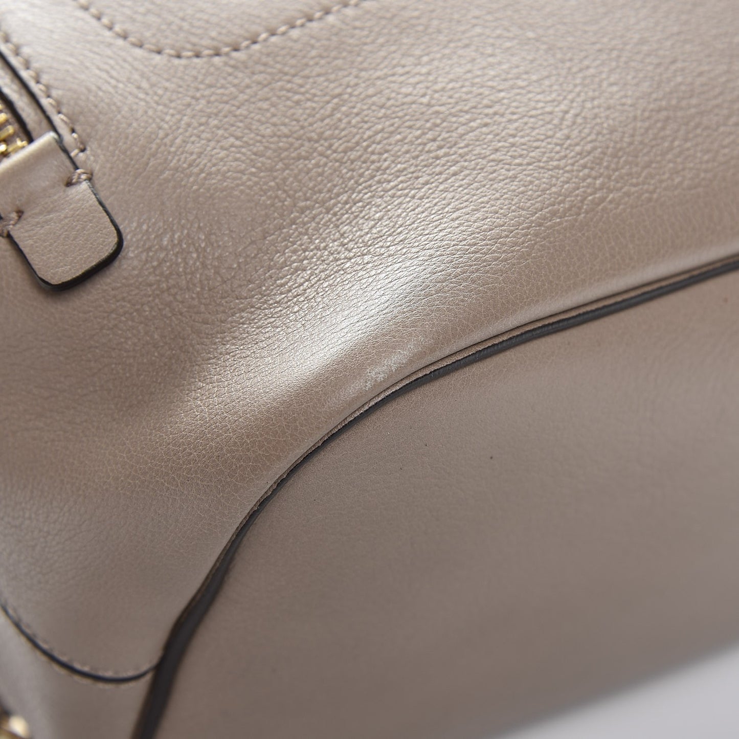 Suede Calfskin Small Faye Backpack Motty Grey