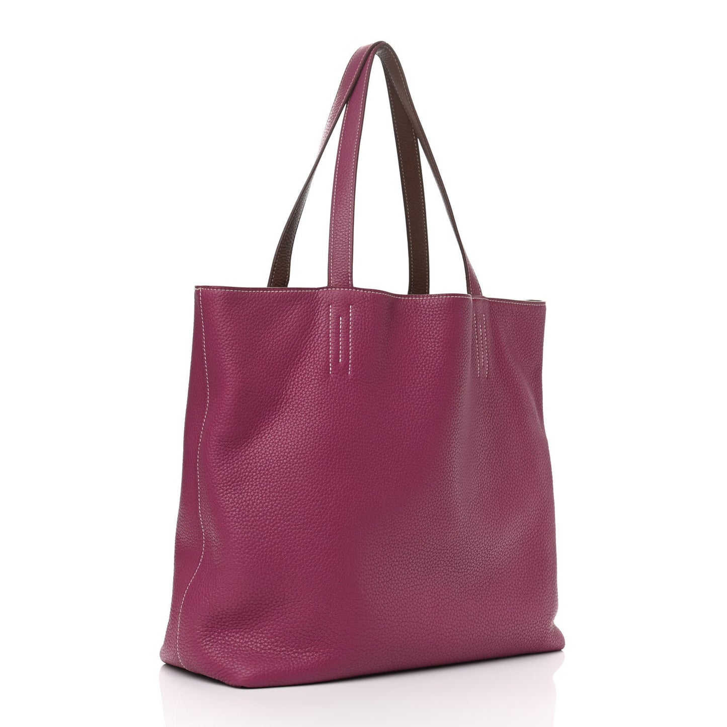Taurillon Clemence Double Sens 45 Reversible Tote Marron D'Inde Tosca