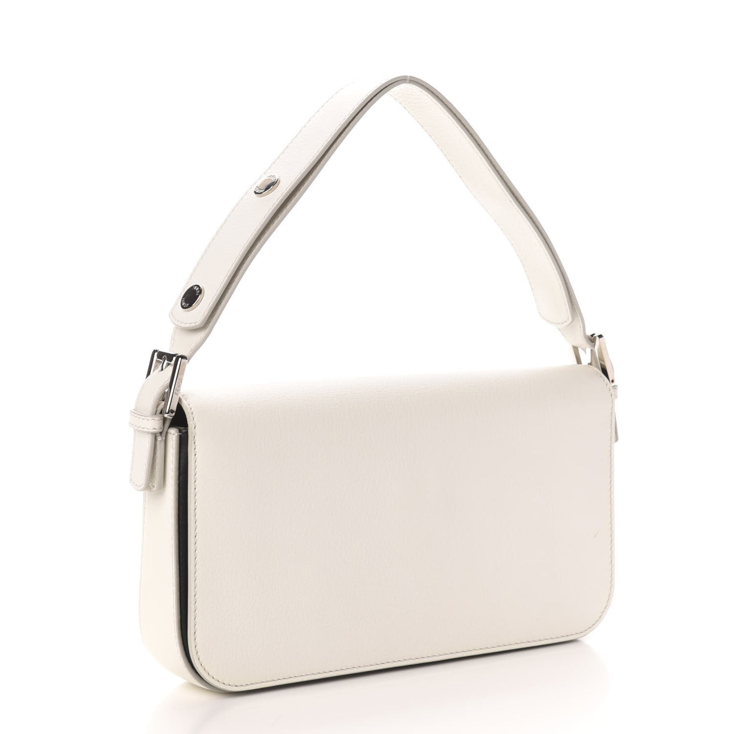 Vitello Dolce Bi-Color 3Baguette Shoulder Bag White Black