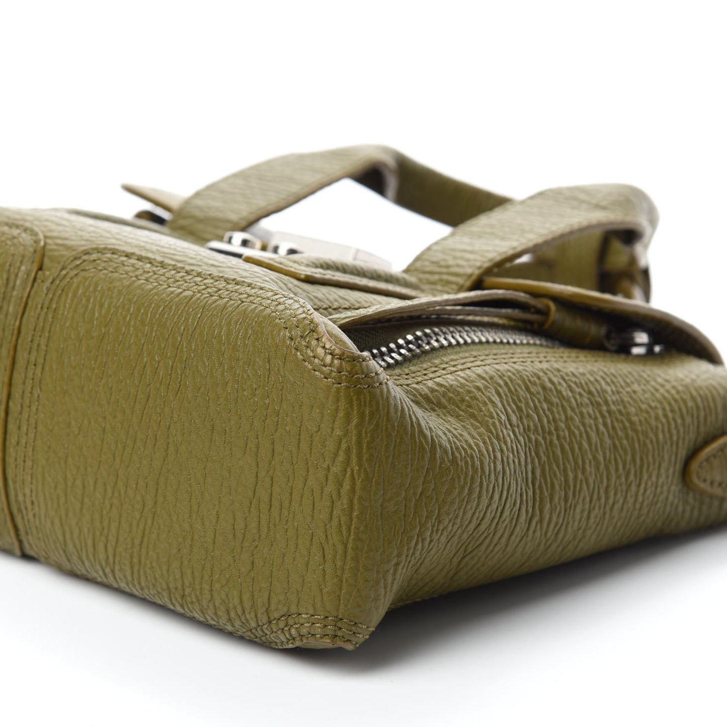 Textured Calfskin Mini Pashli Satchel Green