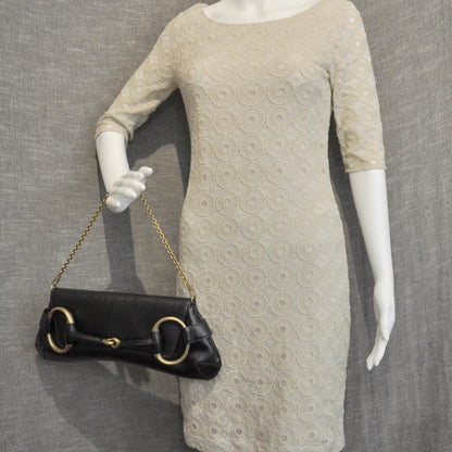 Gucci Leather Horsebit Clutch Bag Black 3 of 9