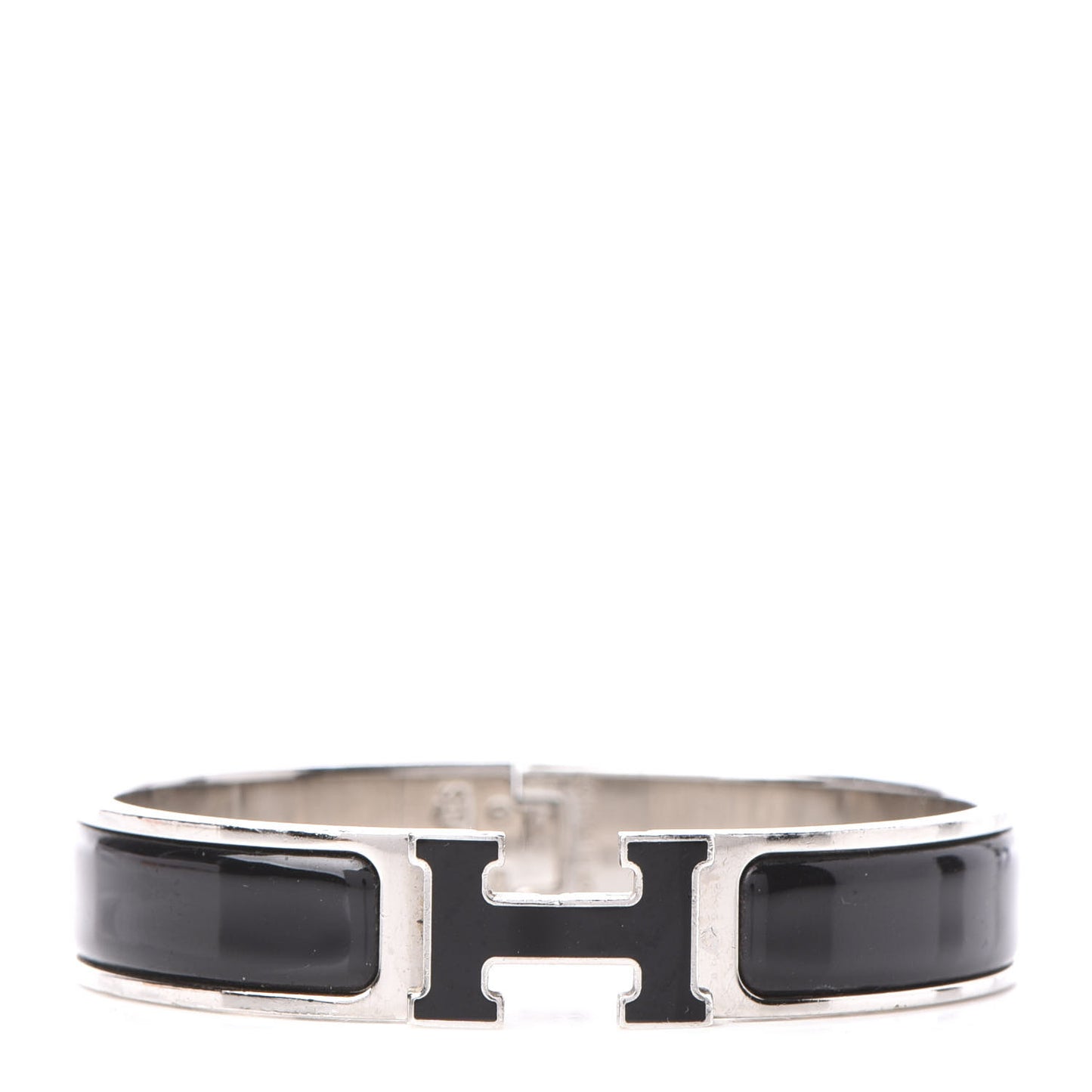 Enamel Narrow Clic Clac H Bracelet PM Black