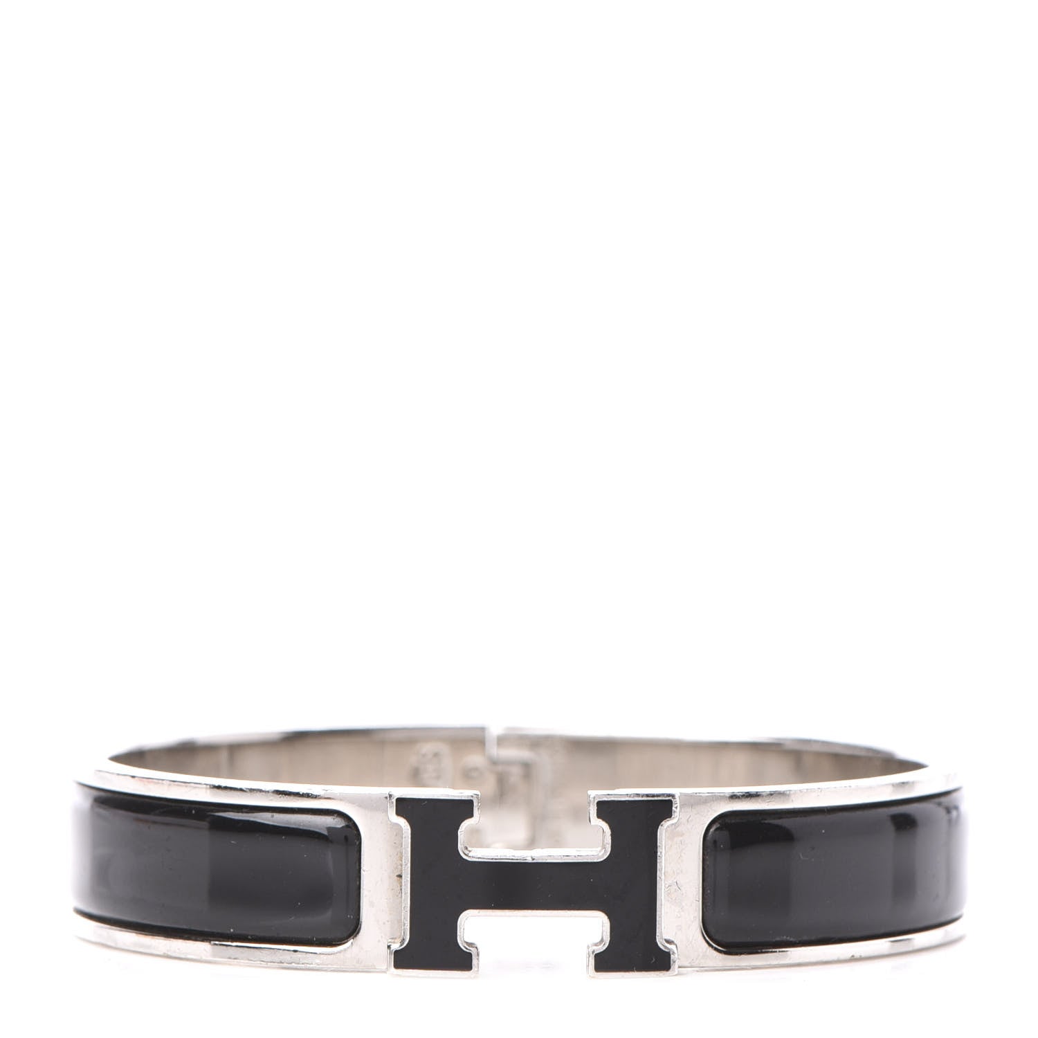 Hermes Enamel Narrow Clic Clac H Bracelet PM Black 1 of 6