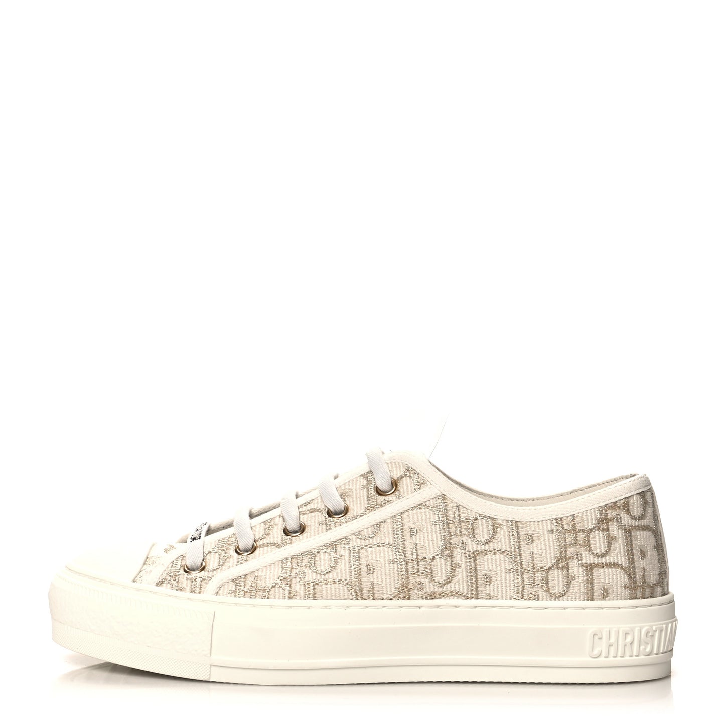 Canvas Oblique Walk'N'Dior Low Top Sneakers 38 Gold