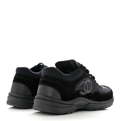 Chanel Fabric Calfskin Suede CC Sneakers 40.5 Black 4 of 8