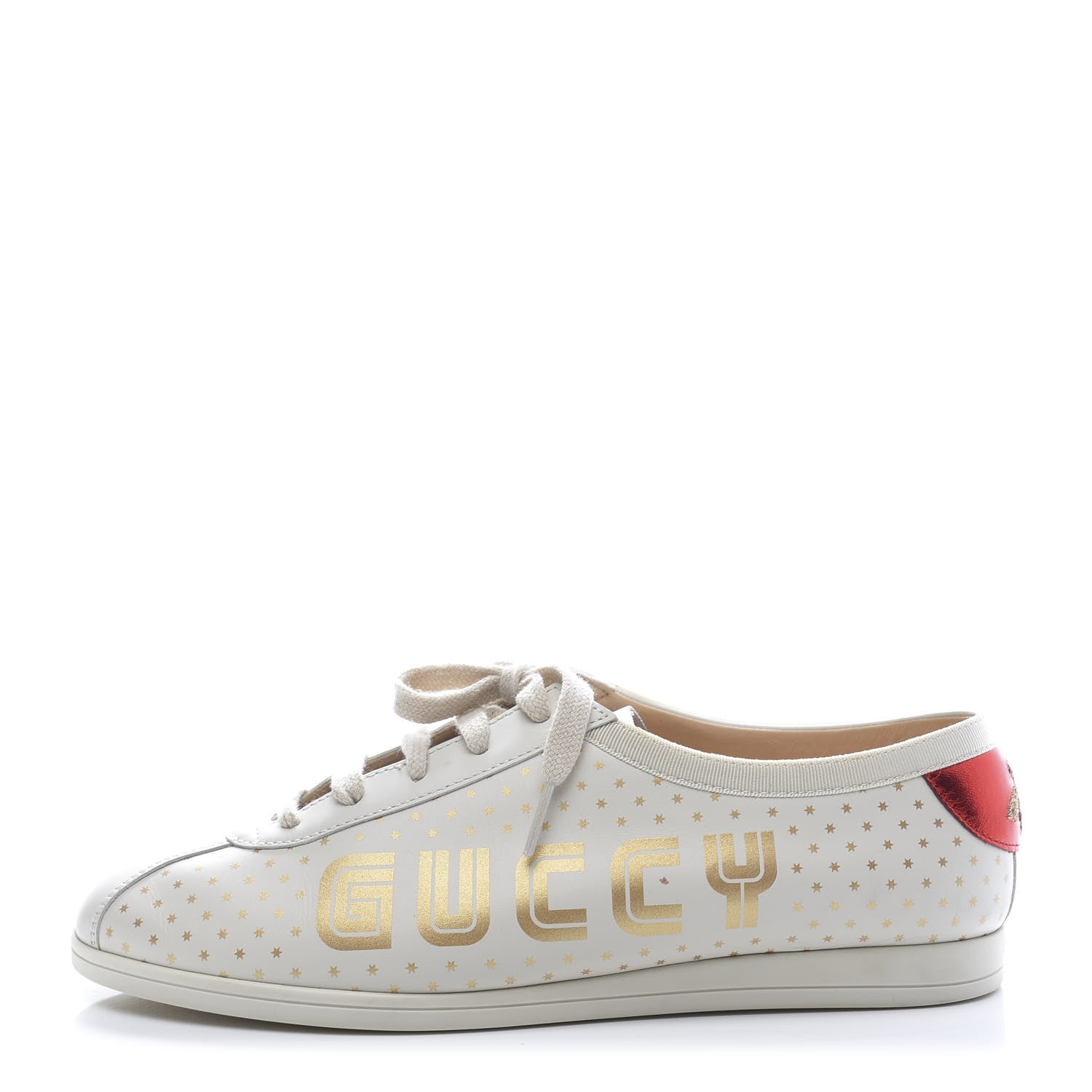 Gucci X SEGA Calfskin GUCCY Stars Womens Falacer Sneakers 37 White 1 of 10