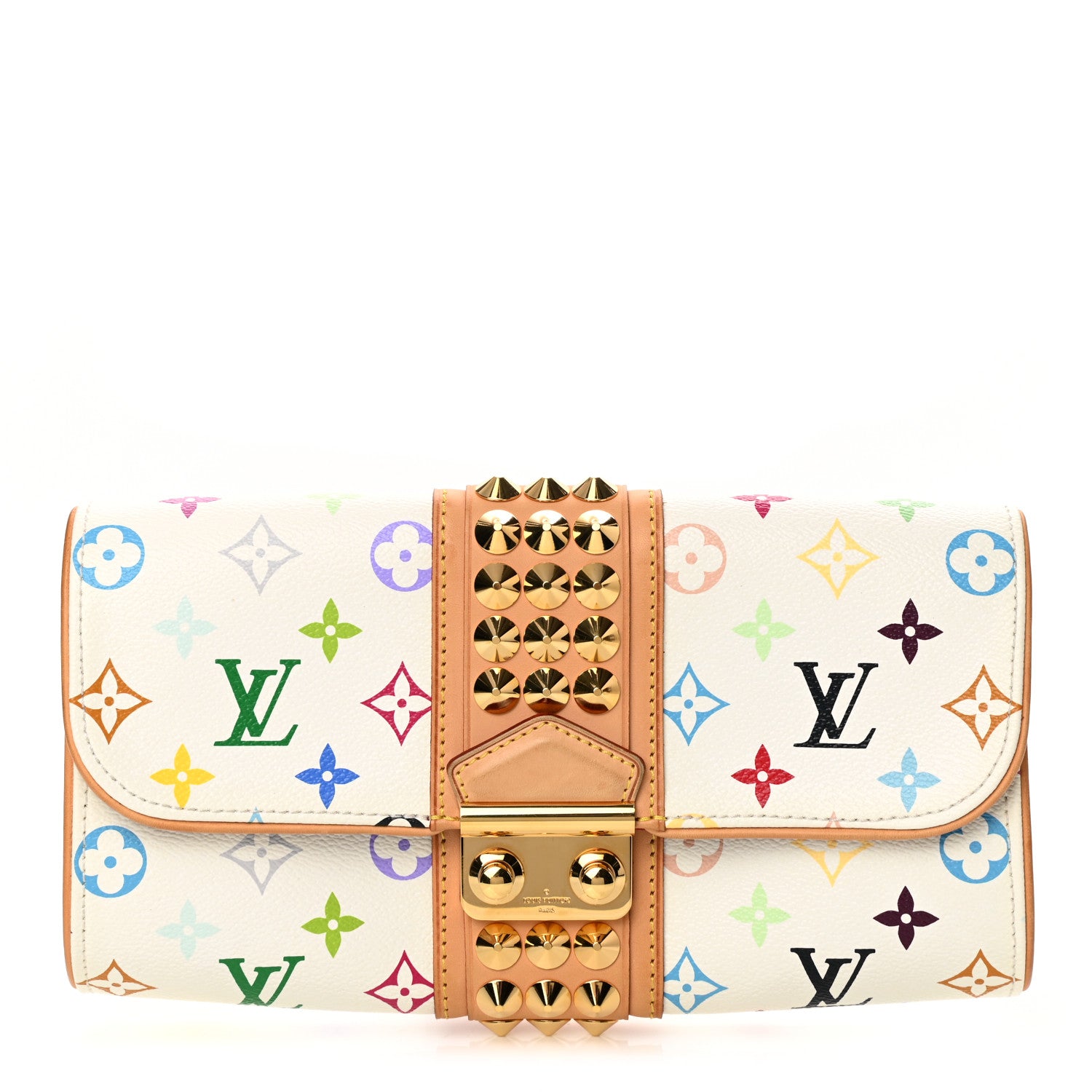 Louis Vuitton Monogram Multicolor Courtney Clutch White 1 of 8