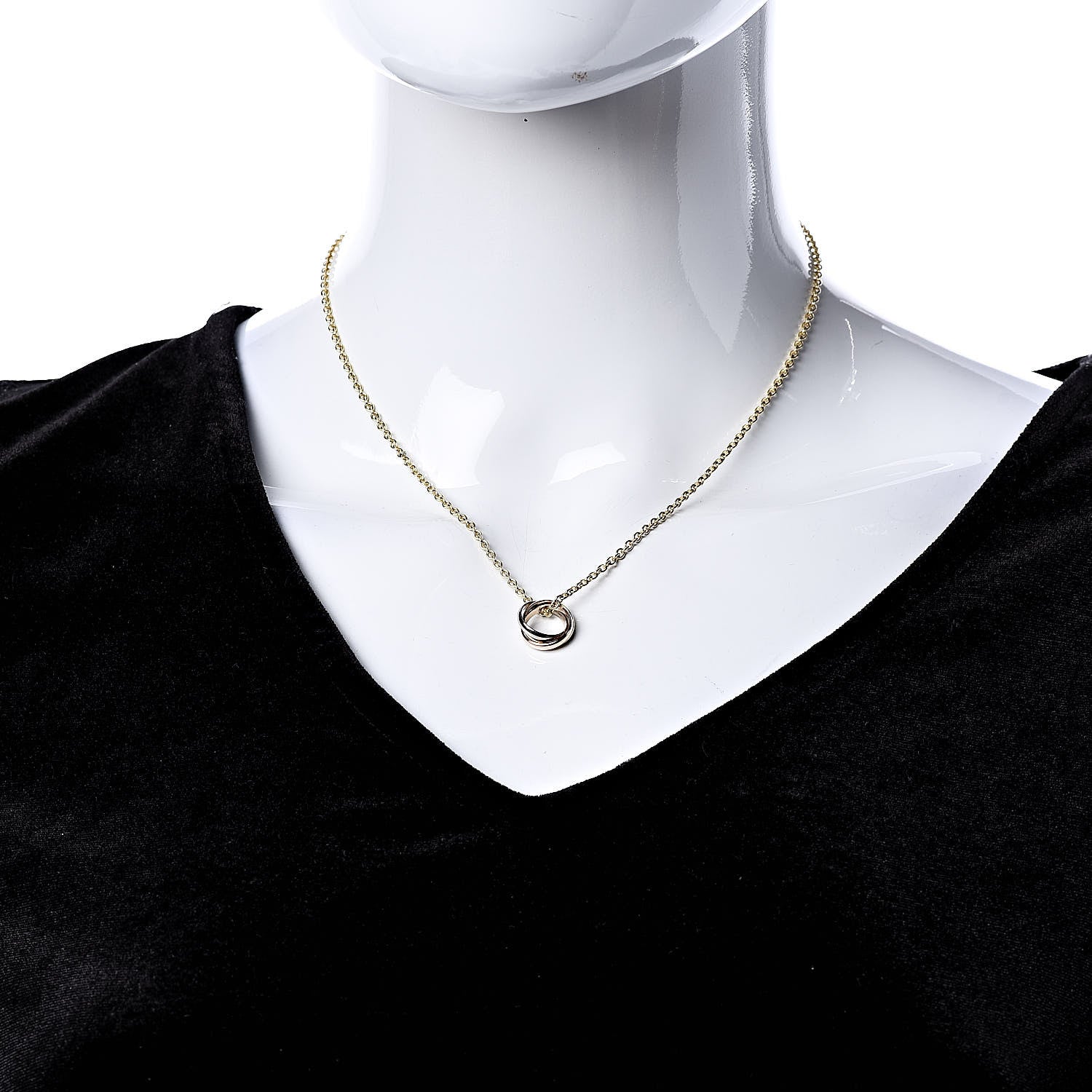 Cartier 18K Pink Yellow White Gold Baby Trinity Pendant Necklace 2 of 7