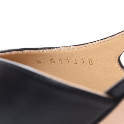Chanel Lambskin Grosgrain Cap Toe CC Slingback Pumps 36 Black 7 of 9