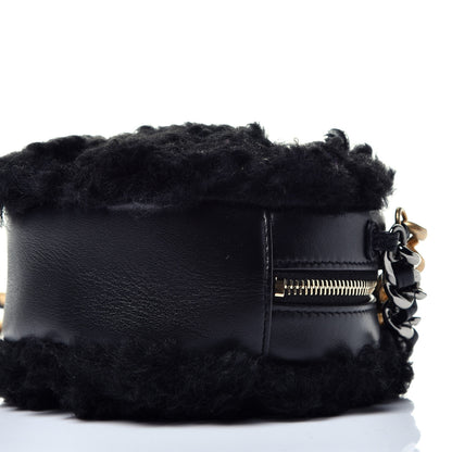 Chanel Shearling Sheepskin Chanel 19 Round Clutch With Chain Black 9 of 9