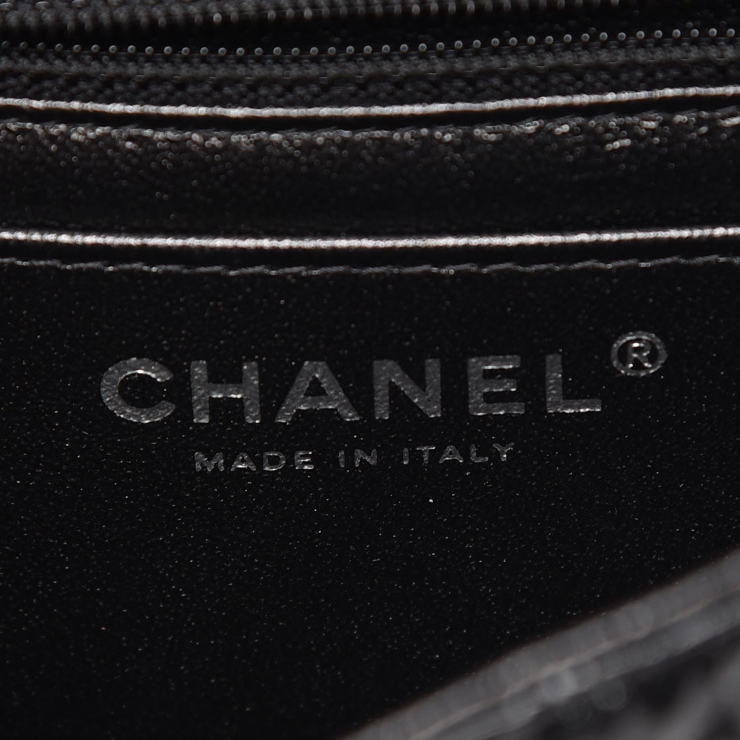 Chanel Metallic Patent Crumpled Calfskin Chevron Quilted Mini Square Flap Black 6 of 7