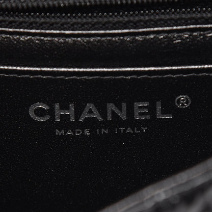 Chanel Metallic Patent Crumpled Calfskin Chevron Quilted Mini Square Flap Black 6 of 7