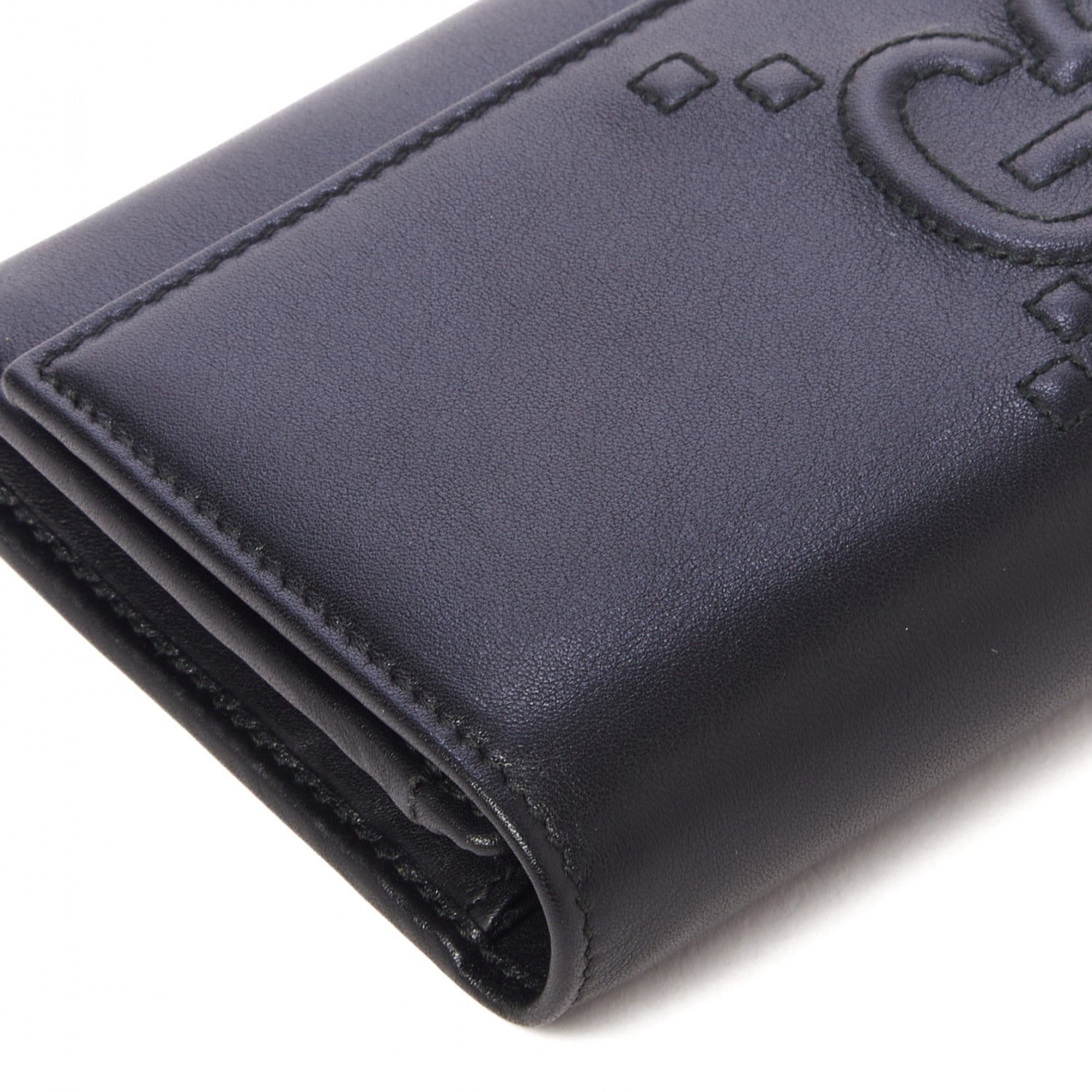 Gucci Apollo Calfskin GG Dadini Embroidered Continental Wallet Black 5 of 9