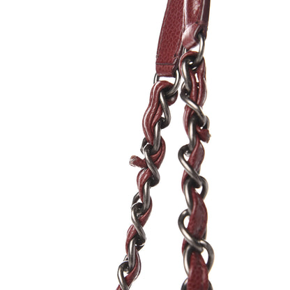 Chanel Caviar Quilted City Shopping Tote Dark Red 12 of 14