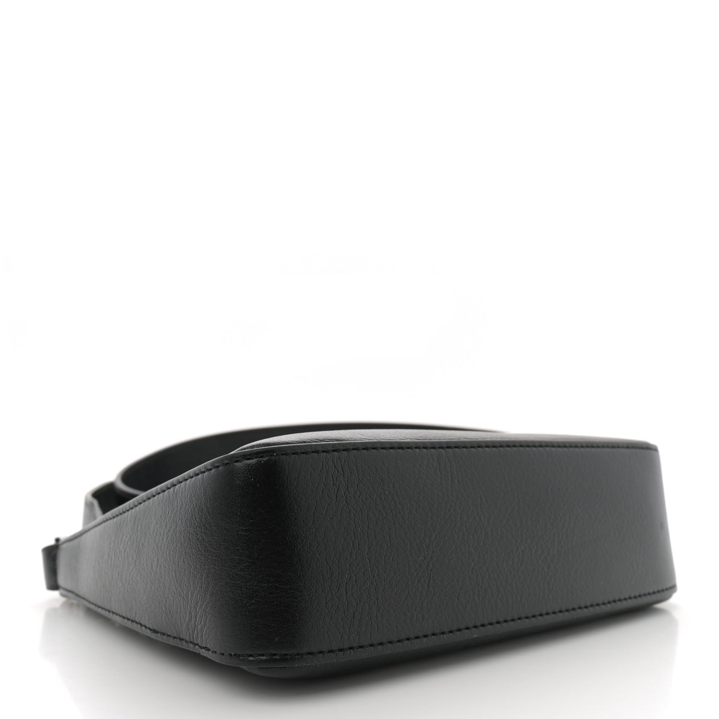 Smooth Calfskin Mini Moon Cut Out Shoulder Bag Black