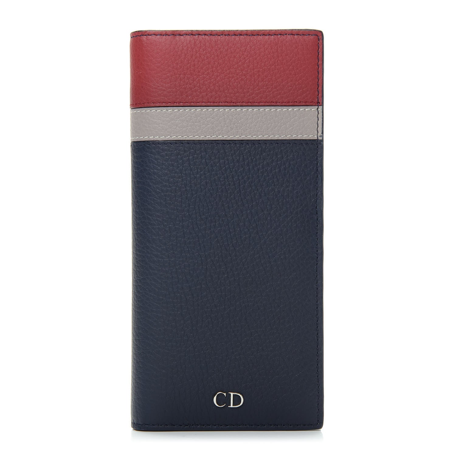 Christian Dior HOMME Calfskin Wallet Blue Red 1 of 8