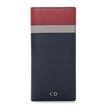 Christian Dior HOMME Calfskin Wallet Blue Red 1 of 8