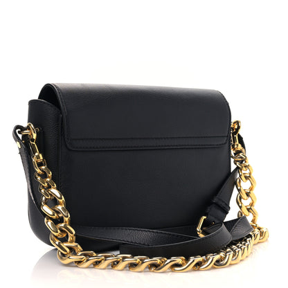 Versace Grained Calfskin La Medusa Flap Shoulder Bag Black 3 of 8