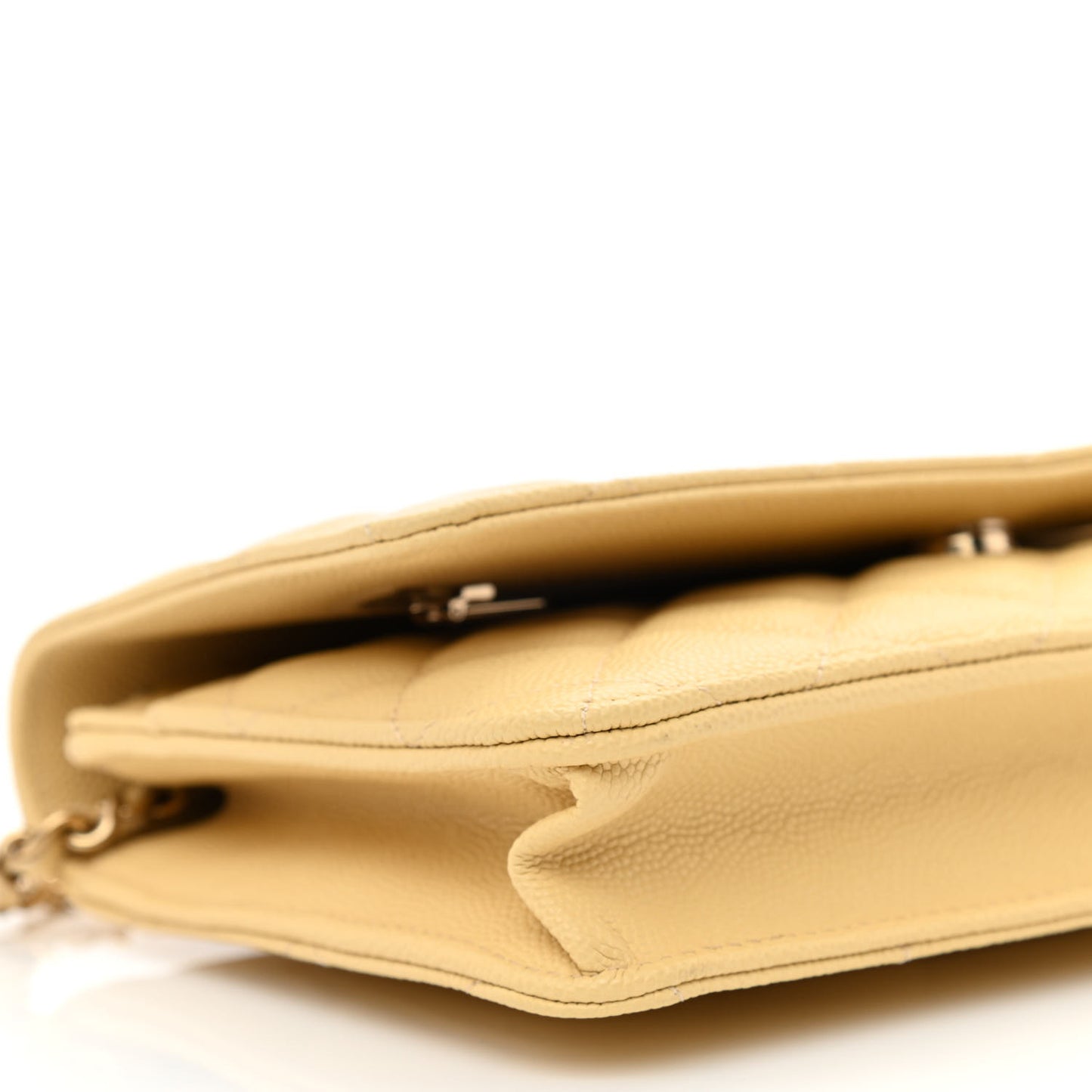 Caviar Quilted Wallet on Chain WOC Yellow