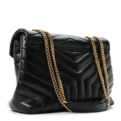 Saint Laurent Calfskin Y Quilted Monogram Medium Loulou Chain Satchel Black 3 of 10