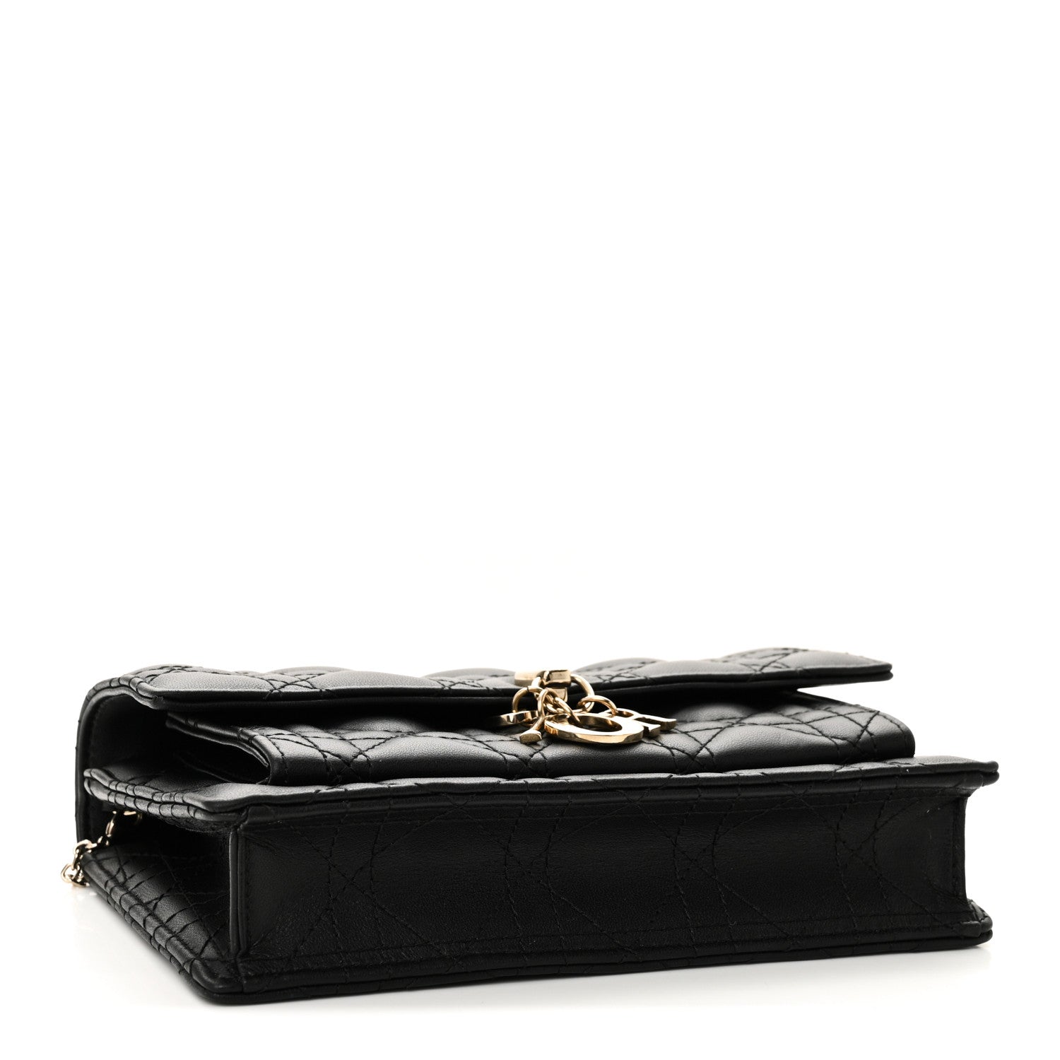 Christian Dior Lambskin Cannage Chain My Dior Daily Chain Pouch Black 4 of 10